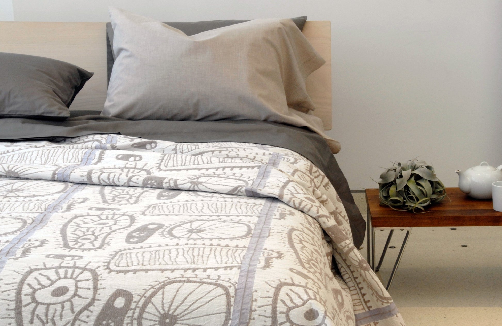 CELLMA 100% cotton coverlet grey sand | AREA home bedding