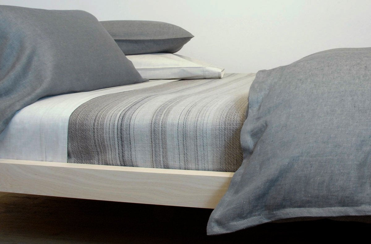 EMILE 100% linen moon mineral charcoal sheets | AREA home bedding