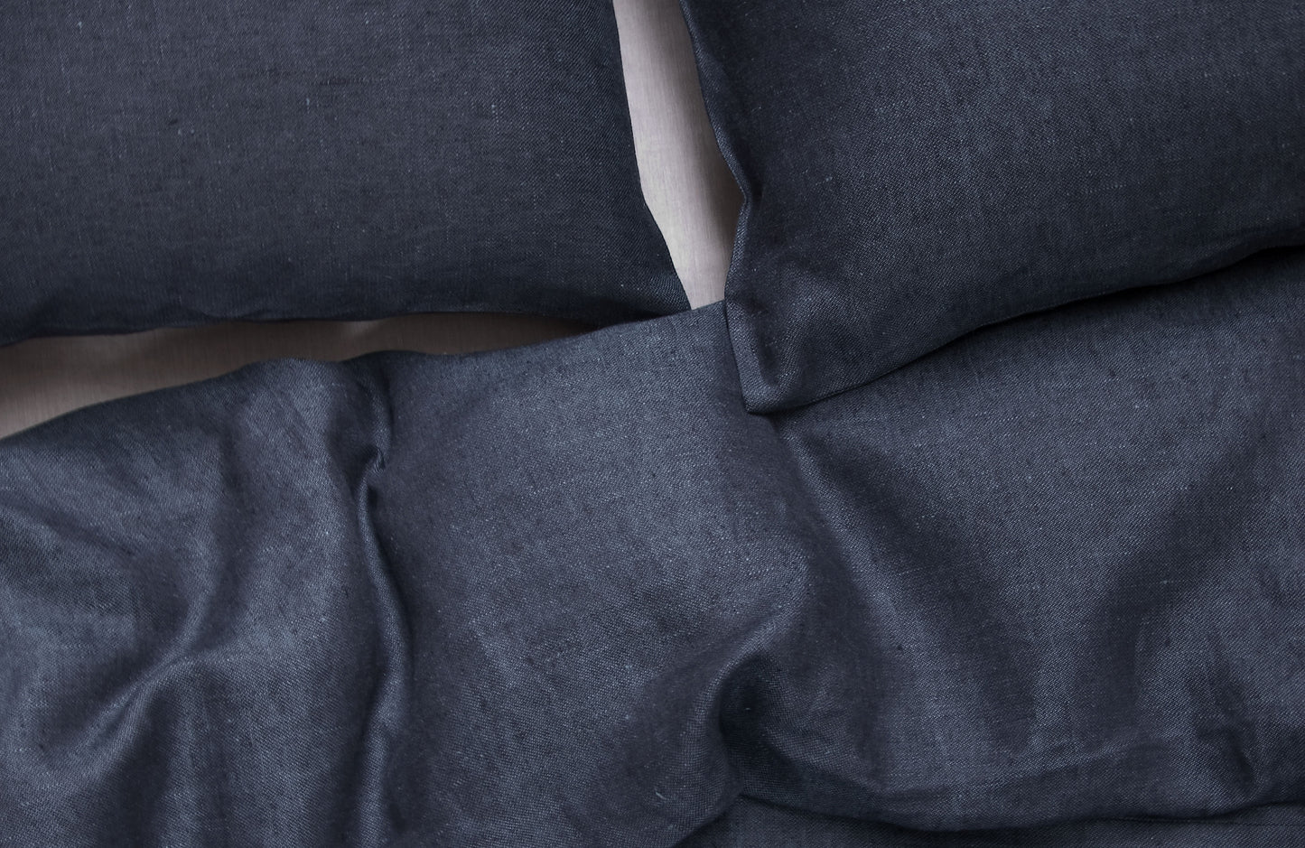 EMILE 100% linen moon mineral charcoal sheets | AREA home bedding
