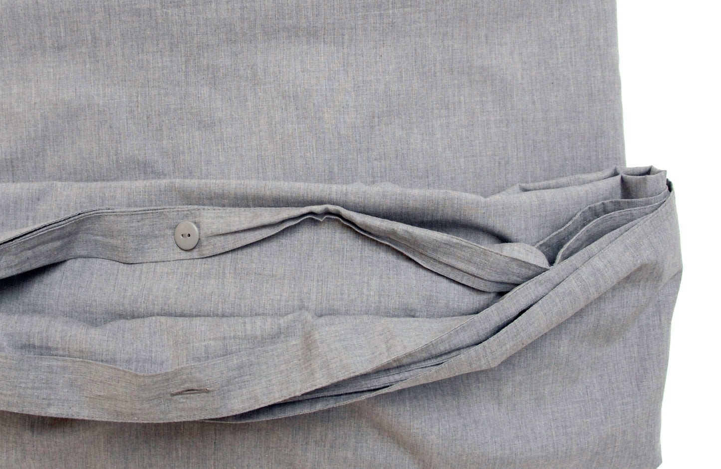 HEATHER 100% percale cotton duvet cover cement soft grey - AREA home bedding