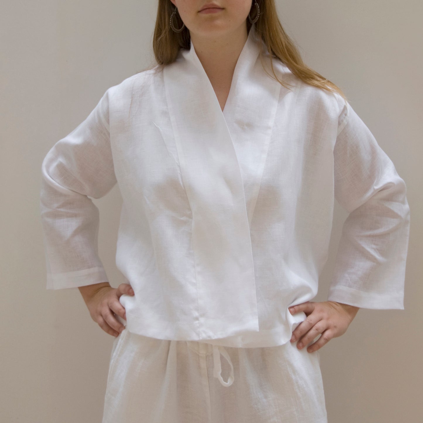 MINNA Kimono Blouse Clothing Small / White - AREA home bedding