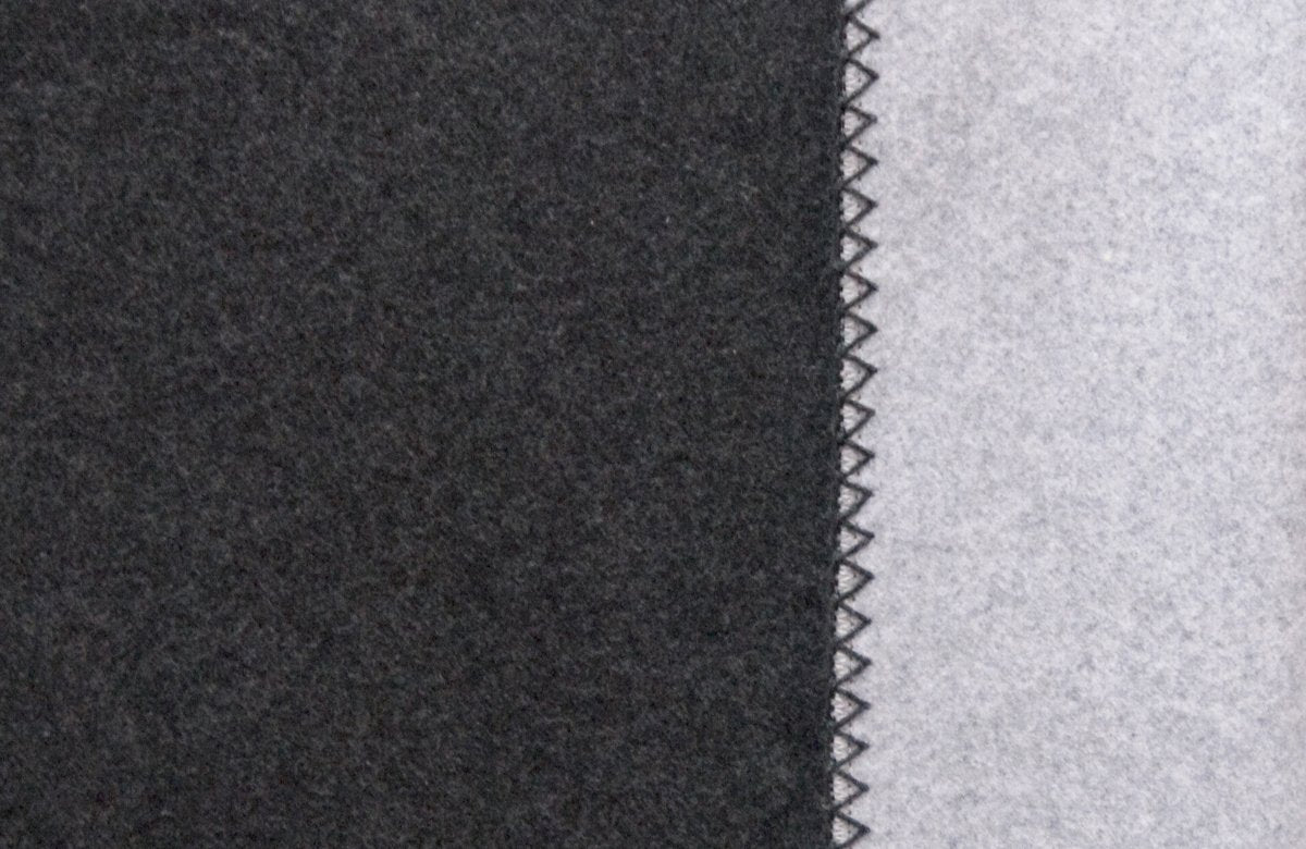 OLIVER 100% cotton blanket charcoal creme ash swatch | AREA home bedding