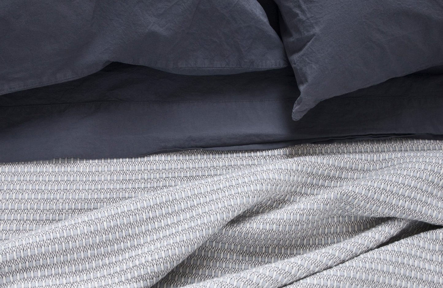 THEO 100% cotton woven multi blue throw | AREA home bedding
