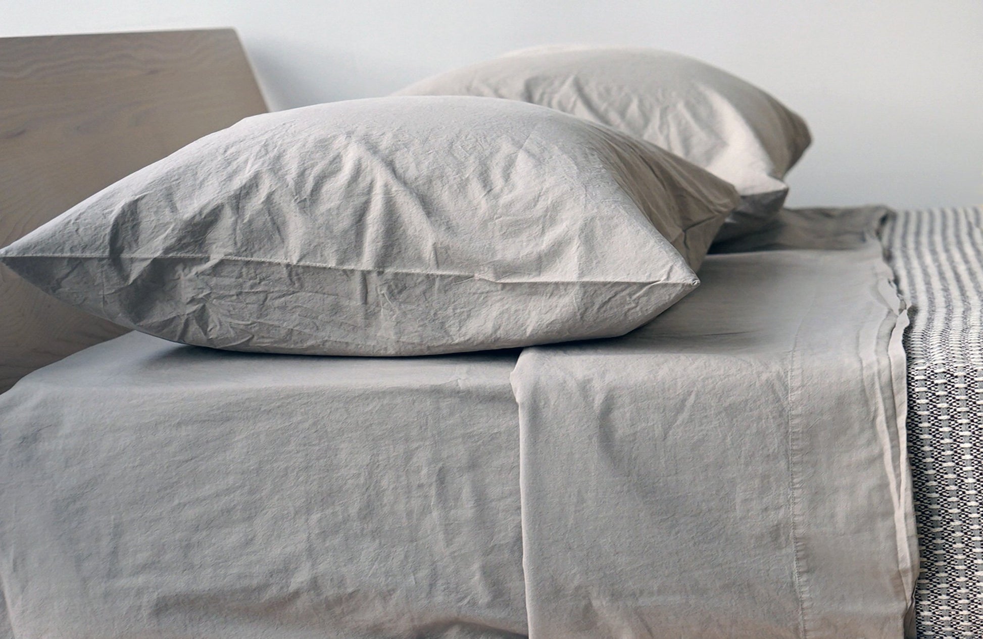 ANTON 100% organic cotton ginger ivory khaki mineral steel white | AREA home bedding