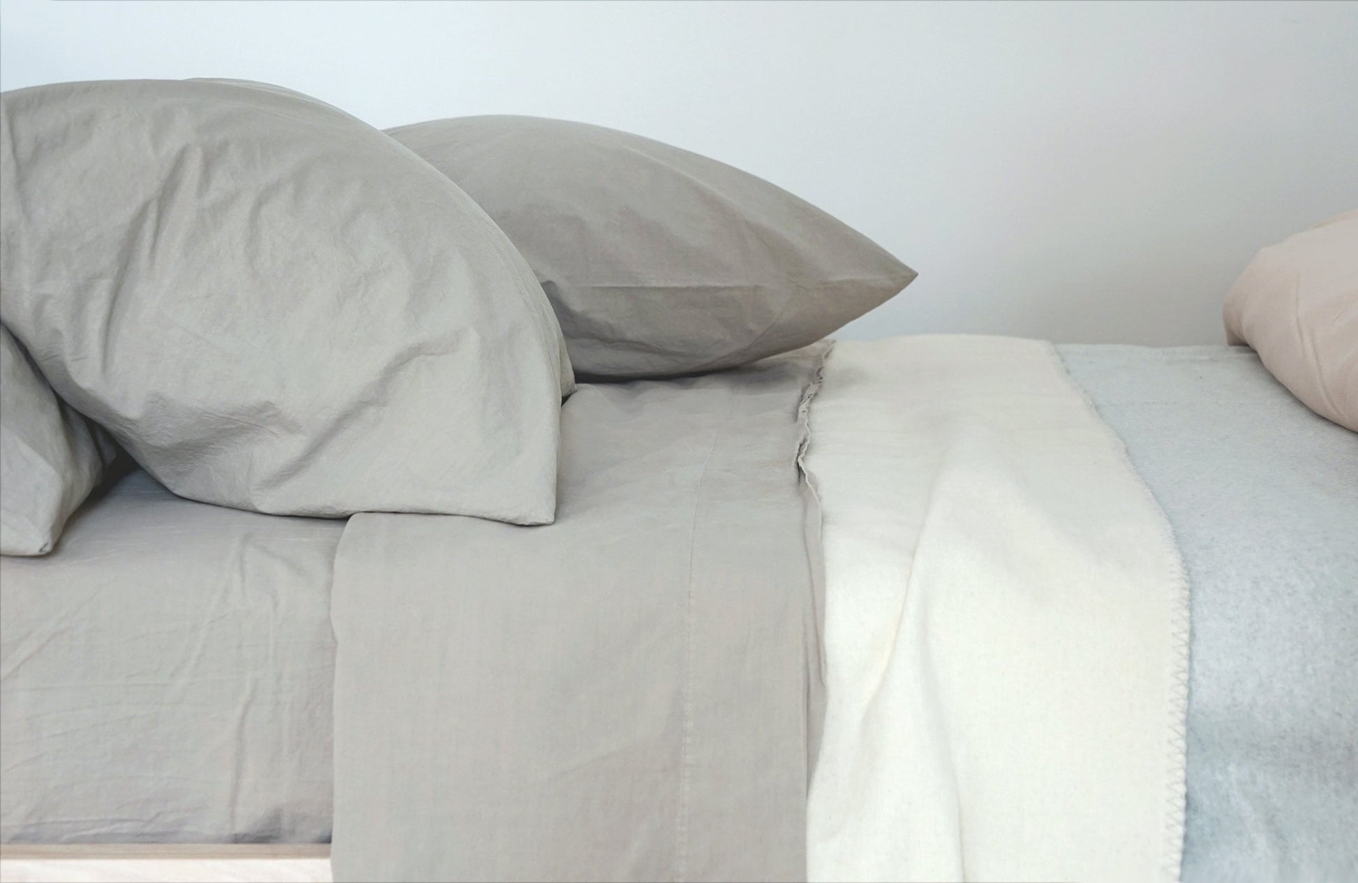 ANTON 100% organic cotton ginger ivory khaki mineral steel white | AREA home bedding