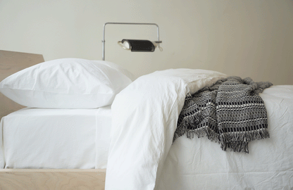 ANTON 100% organic cotton ginger ivory khaki mineral steel white | AREA home bedding