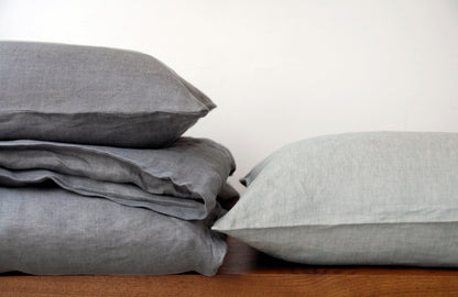 EMILE 100% linen moon mineral charcoal sheets | AREA home bedding