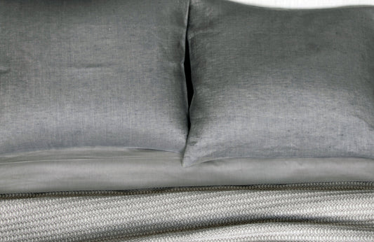 EMILE 100% linen moon mineral charcoal sheets | AREA home bedding