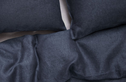 EMILE 100% linen moon mineral charcoal sheets | AREA home bedding