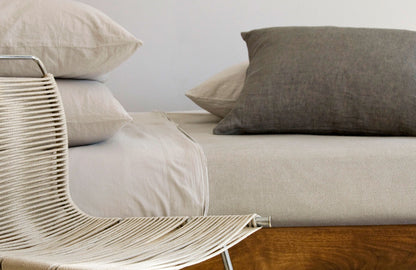 HARRY 100% cotton chevron creme silver blanket | AREA home bedding