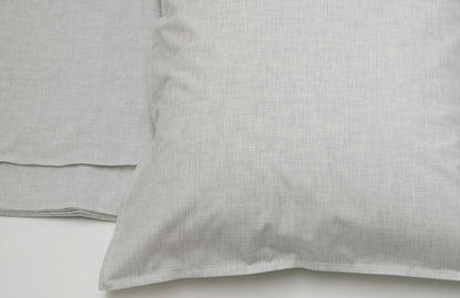 HEATHER 100% percale cotton fitted sheet cement soft grey - AREA home bedding