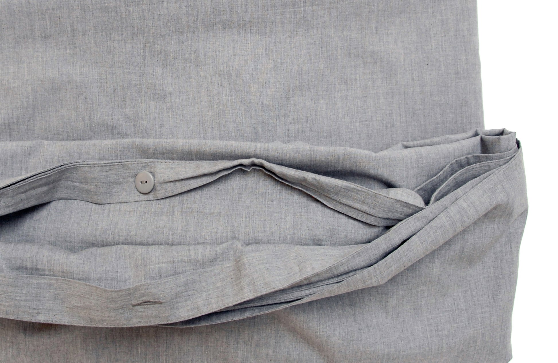 HEATHER 100% percale cotton duvet cover cement soft grey - AREA home bedding