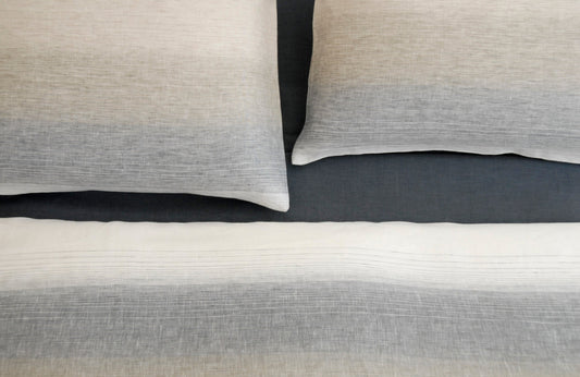 INES 100% linen grey sand white | AREA home bedding