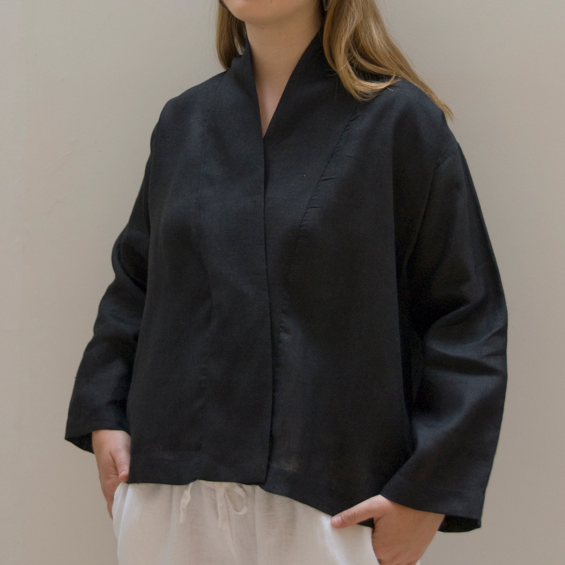 MINNA Kimono Blouse Clothing Small / Black - AREA home bedding