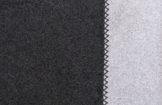 OLIVER 100% cotton blanket charcoal creme ash swatch | AREA home bedding