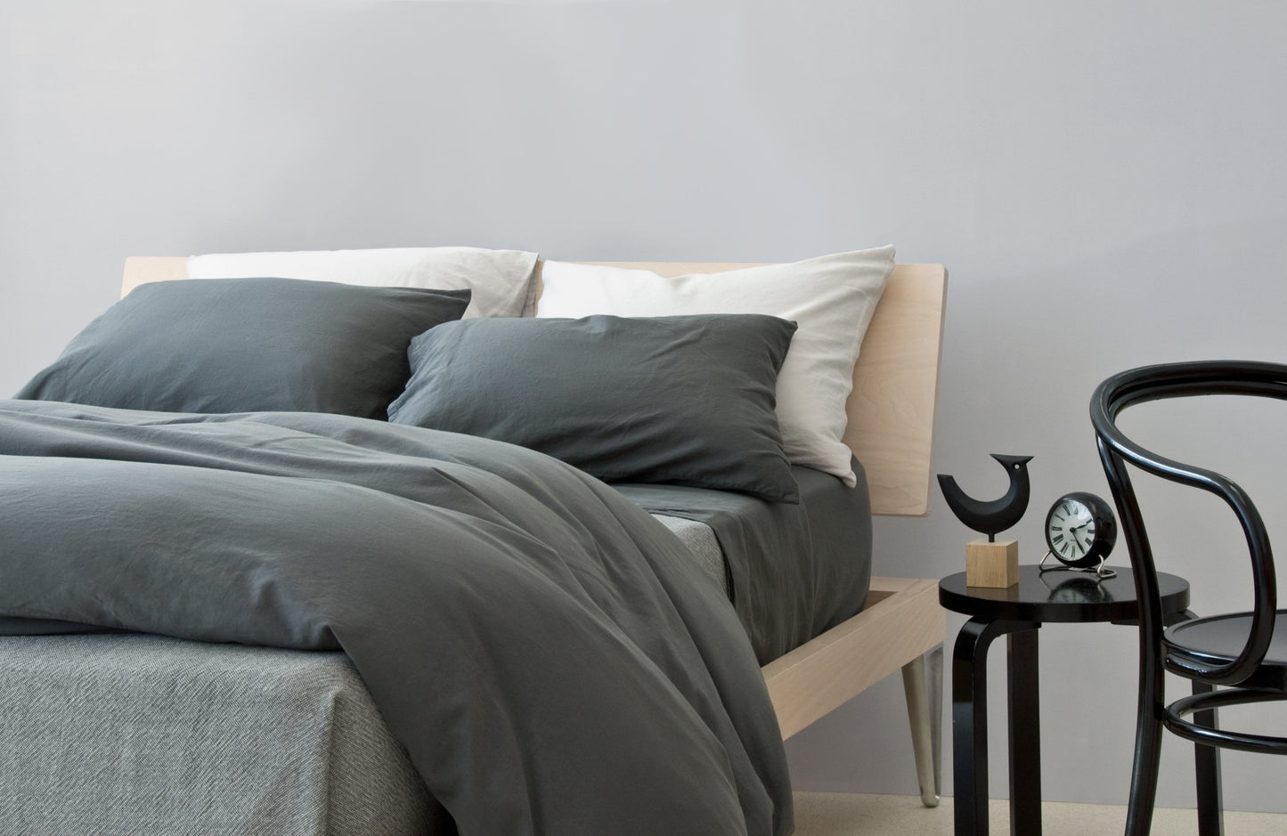 PERLA 100% cotton sateen duvet cover celeste honey plant porcelain powder slate white | AREA home bedding
