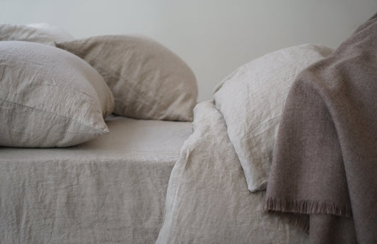 SIMONE 100% linen white natural | AREA home bedding