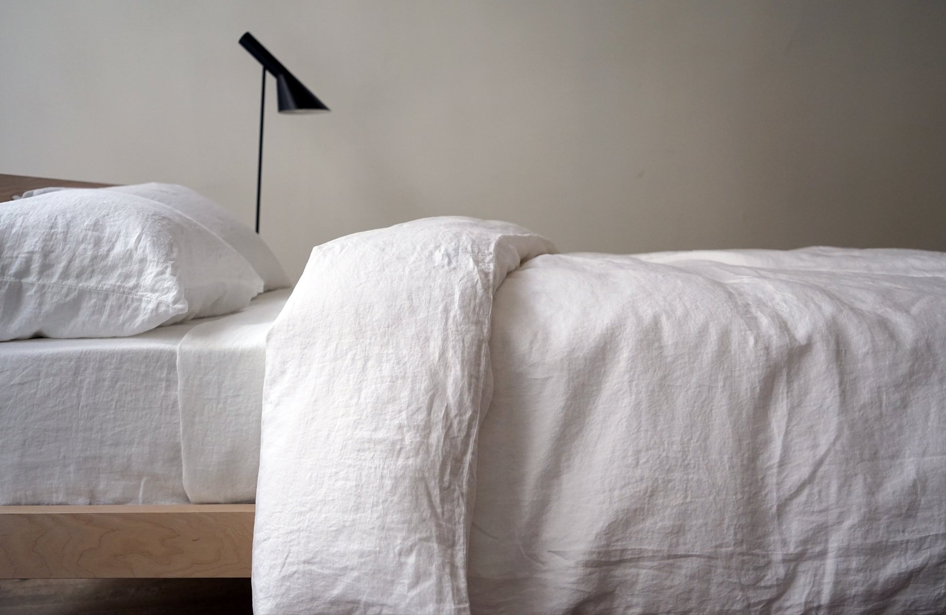 SIMONE 100% linen white natural | AREA home bedding