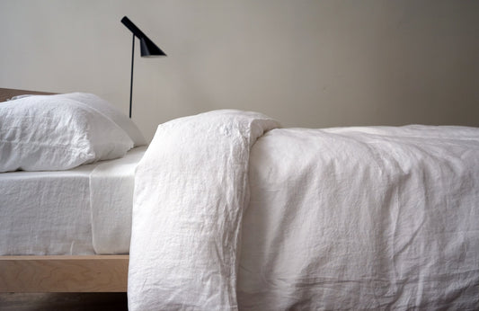 SIMONE 100% linen white natural | AREA home bedding