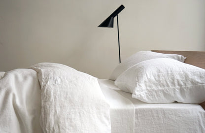 SIMONE 100% linen white natural | AREA home bedding