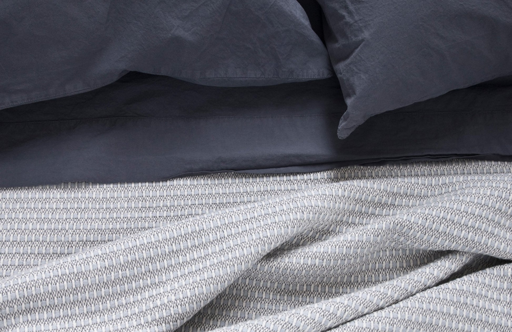 THEO 100% cotton woven multi blue throw | AREA home bedding