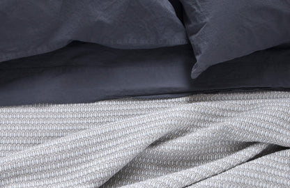 THEO 100% cotton woven multi blue throw | AREA home bedding
