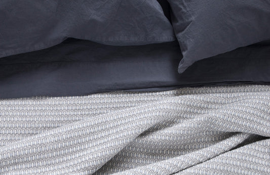 THEO 100% cotton woven multi blue throw | AREA home bedding