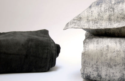 WILLIAM 100% brushed cotton blanket green steel blue slate grey | AREA home bedding